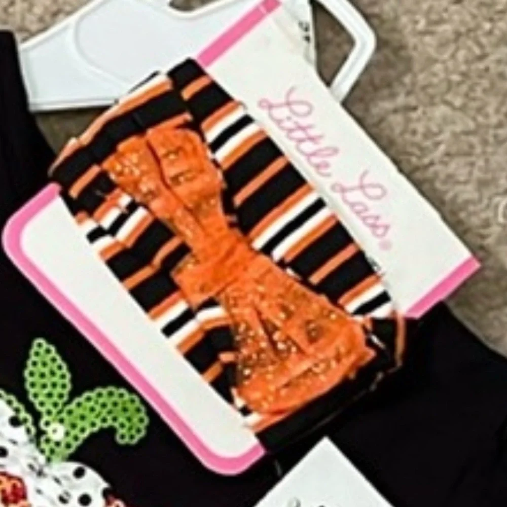 12 mo Halloween 3-pc Pumpkin Tutu w/leggings, headband